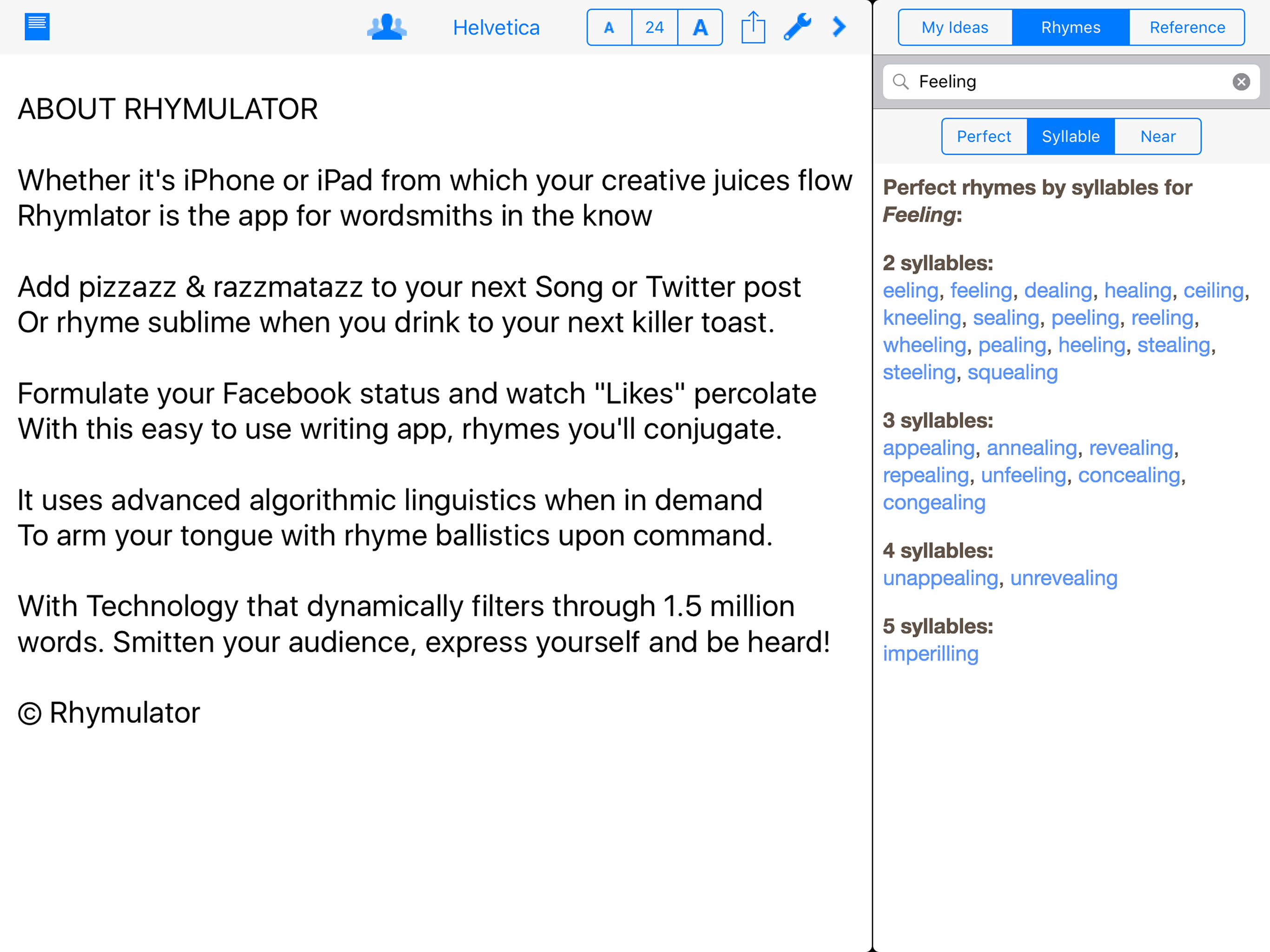 Rhymulator Rhyme Book + Editor