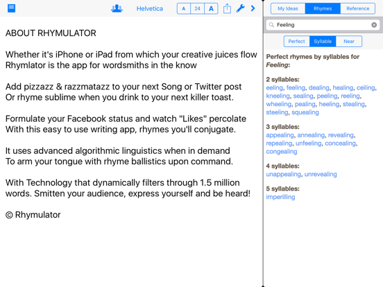 Screenshot #1 for Rhymulator Rhyme Book + Editor