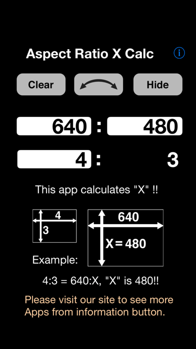 Aspect Ratio X Calc のスクリーンショット