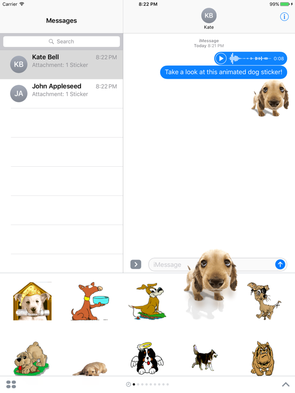 Screenshot #4 pour Dog Stickers Animated Emoji Emoticons for iMessage