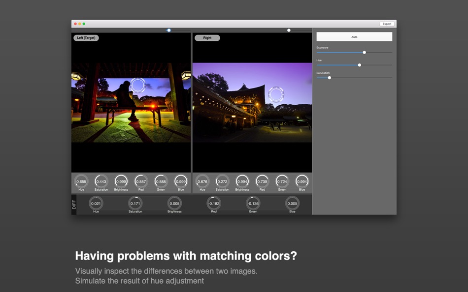 Sabacan - Image color tone inspector / comparator for Mac OS X - 2.0.2 - (macOS)