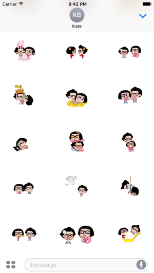 Couple Hana - I love you animated sticke
