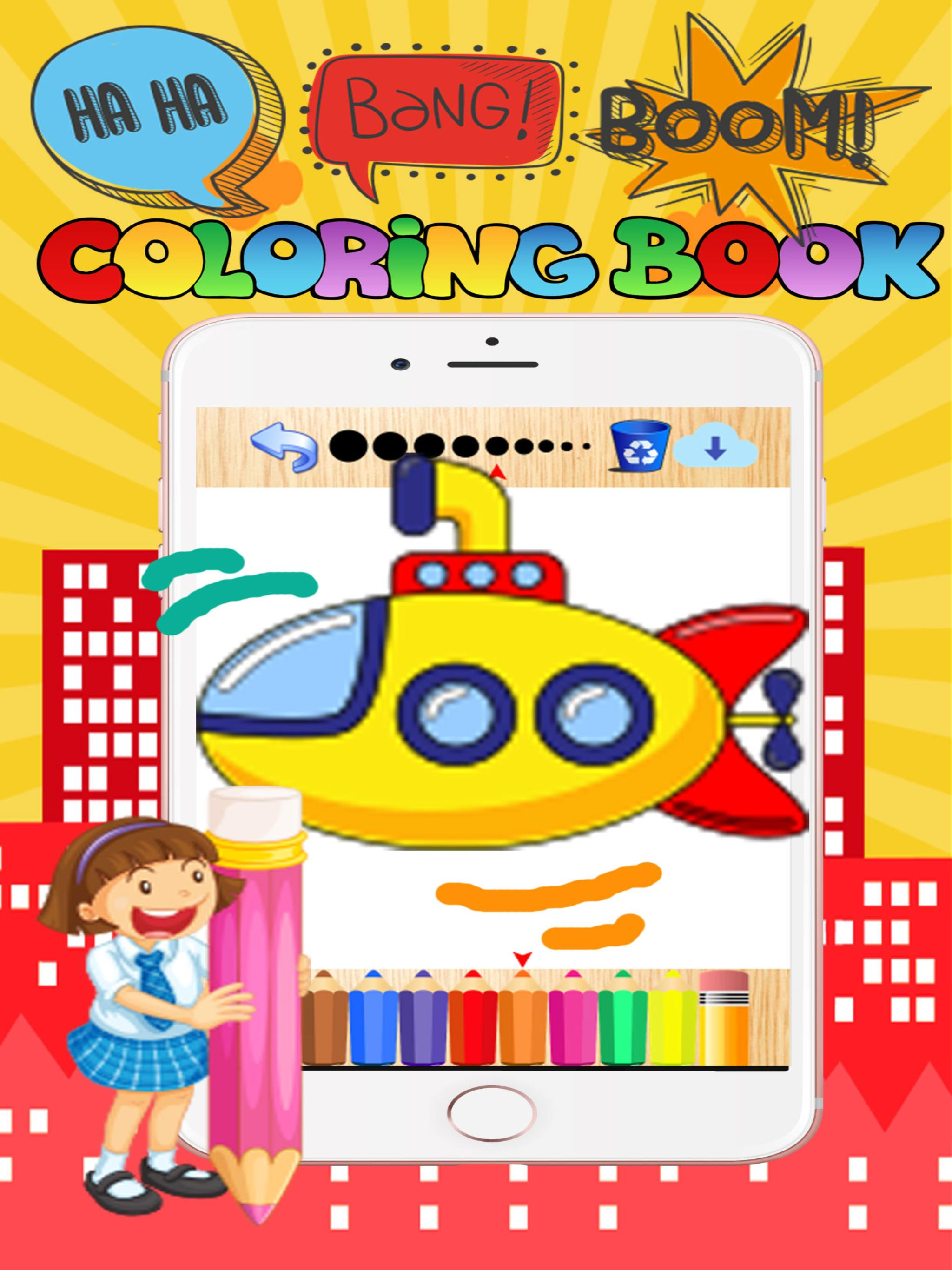 Vehicle coloring book free crayon games for kids