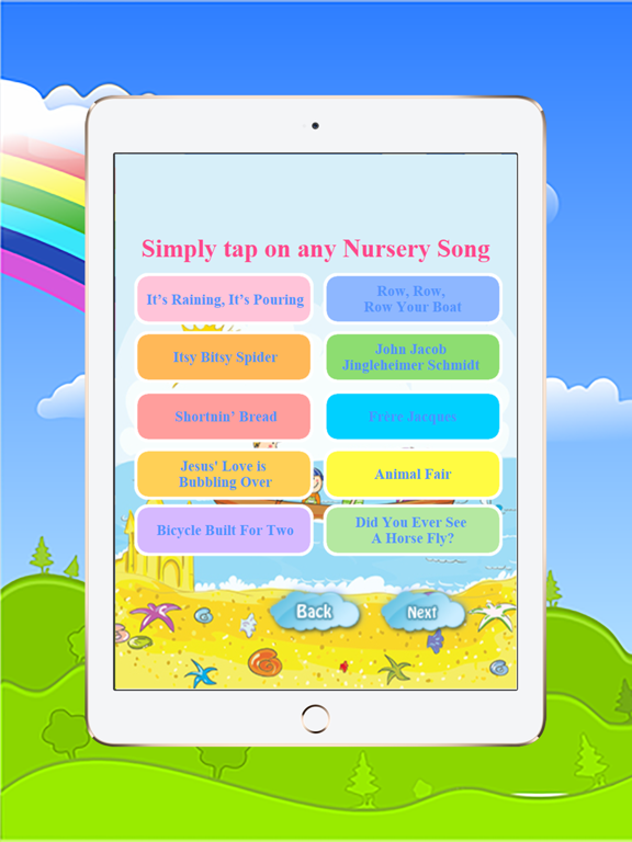 List of Funny Classic Nursery Rhymes with Lyrics iPad screenshot