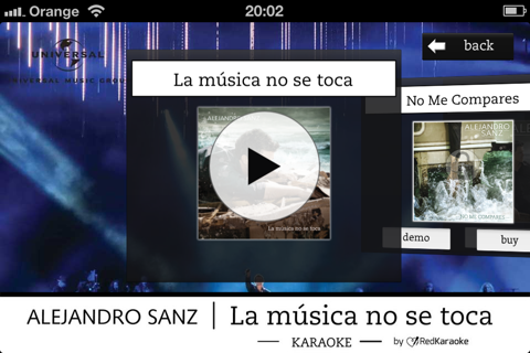 Alejandro Sanz LMNST Karaoke screenshot 2