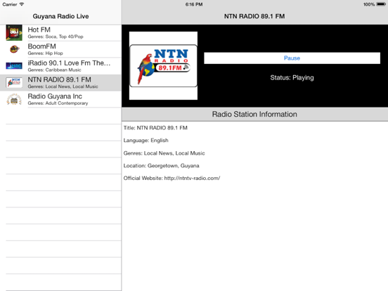 Screenshot #6 pour Guyana Radio Live Player (Georgetown / English)