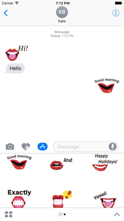 Girl Mouth Expressions Stickers Pack