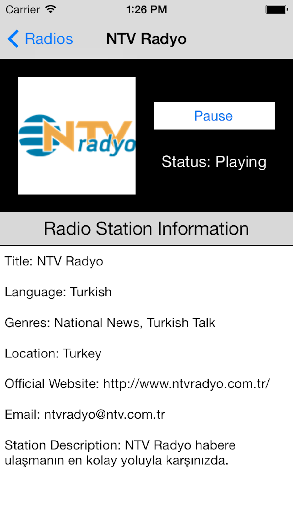 Turkey Radio Live Player (Turkish / Türkiye / Türkçe / Turk / Türk radyo) screenshot 5