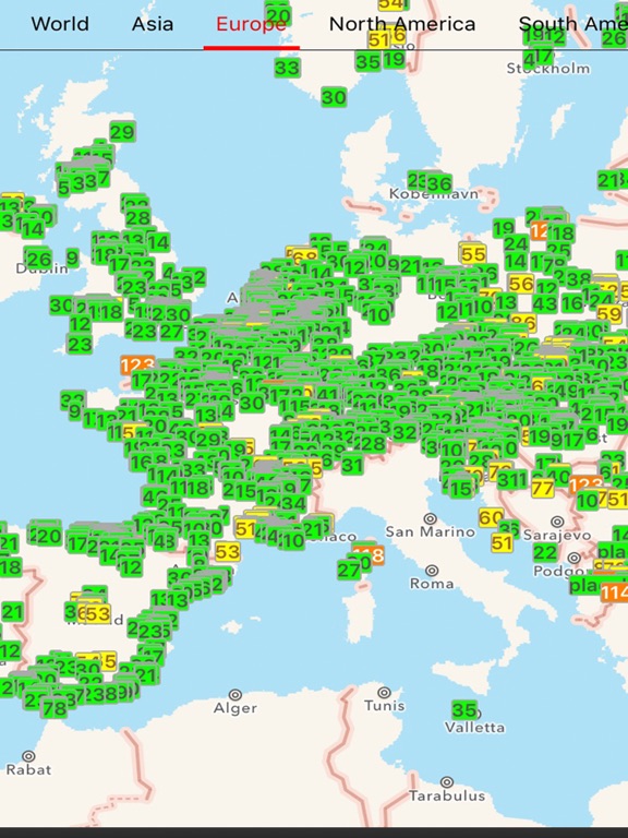 iAirQuality-global pm2.5,pm10 iPad screenshot