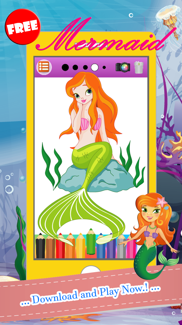Mermaid Coloring Book Paint Games Free For Kids 2