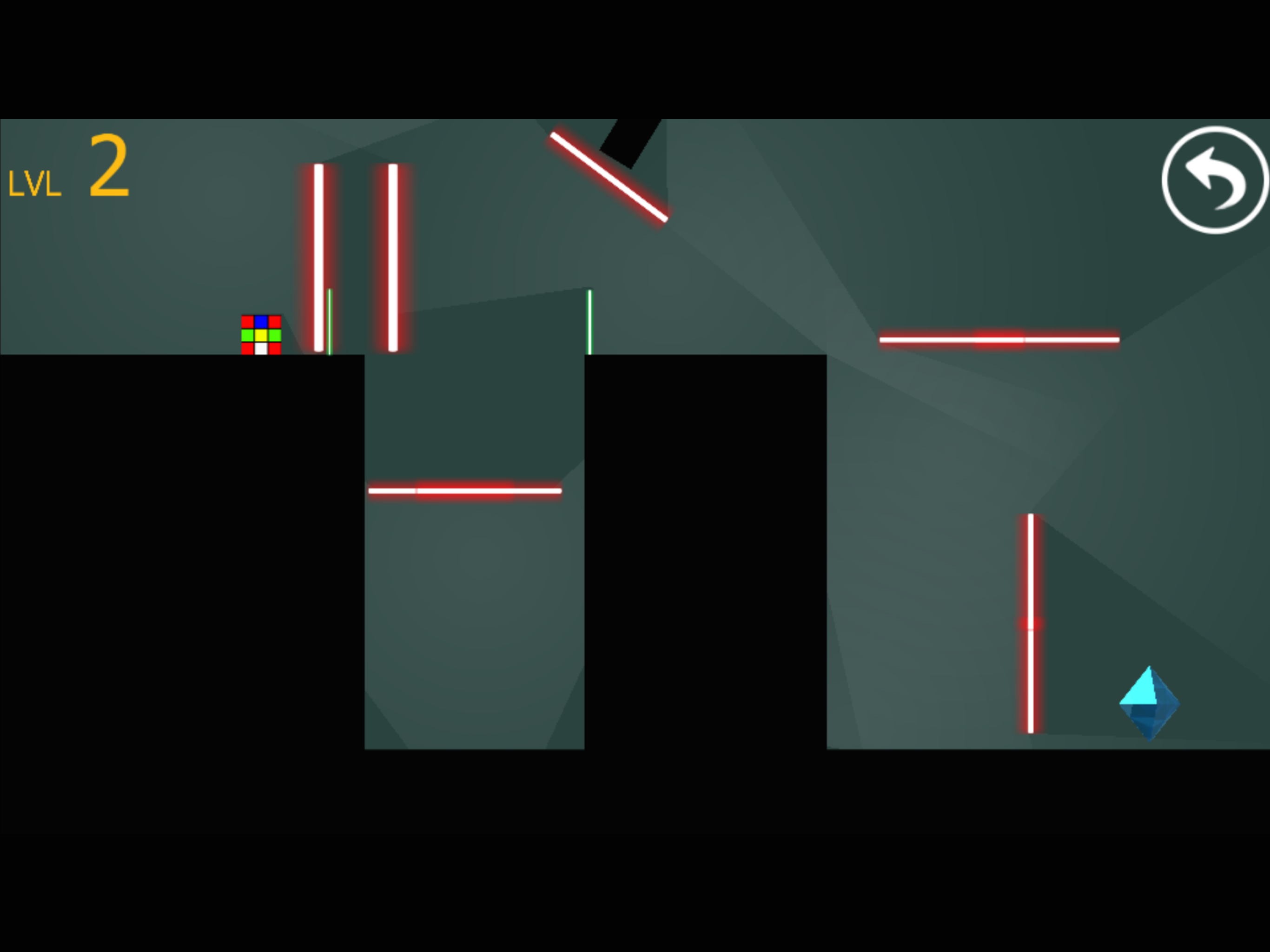 Cube magic runner escape red laser room in dark