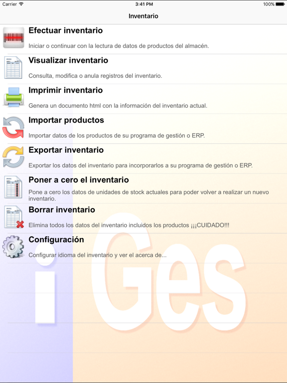 Simple Inventario iPad screenshot 1 - Business app