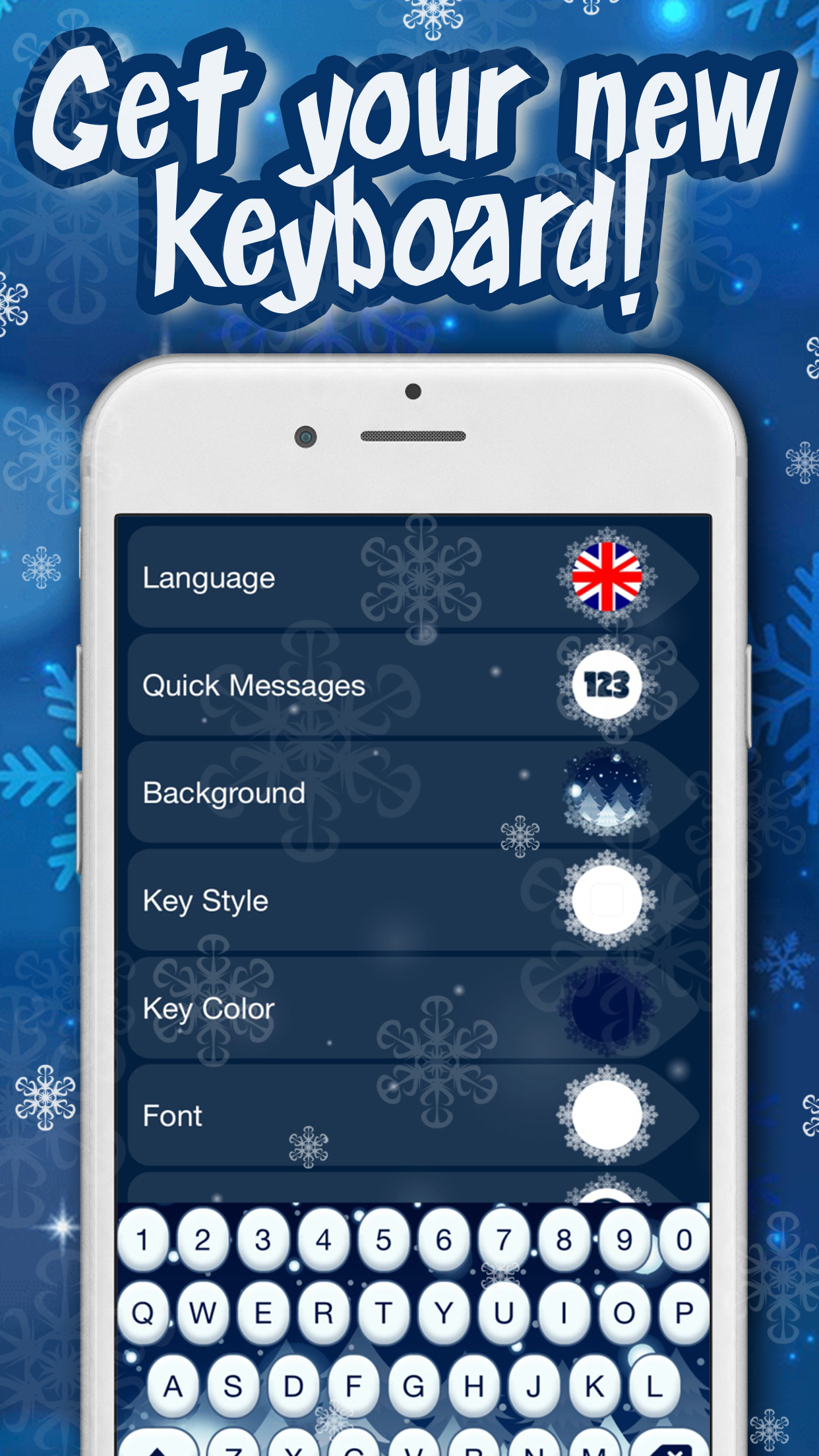 Winter Keyboard Theme – Frozen Skins, Emoji & Font screenshot 3
