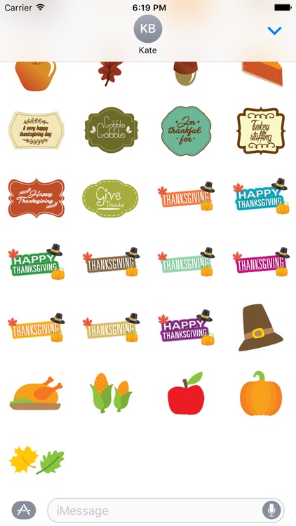 Thanksgiving Stickers Pack for iMessage Text Chat