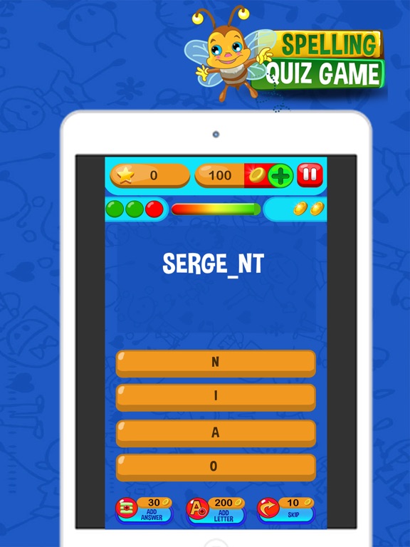 Spelling of English Word.s Free Educational Quiz iPad screenshot