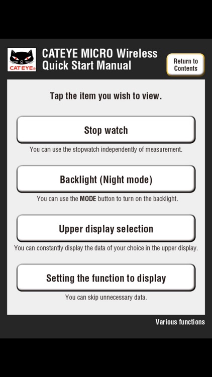 CatEye MICRO Wireless Quick Start