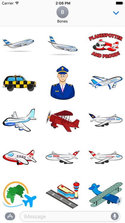 Comic Style Airplane Stickers
