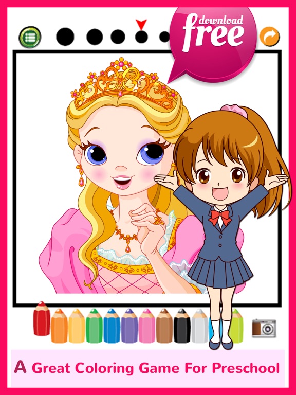Screenshot #5 pour Princesse Coloring Book For Girls: jeux gratuits pour les enfants et les tout-petits!
