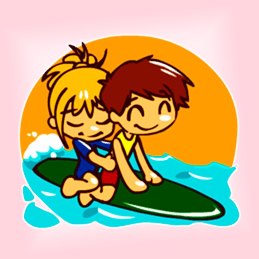 Surfers Couple Stickers! icon
