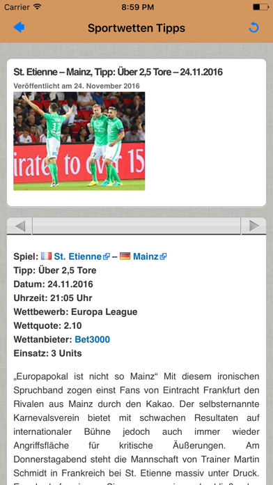 Screenshot #2 pour Sportwetten Tipps der Wettbasis