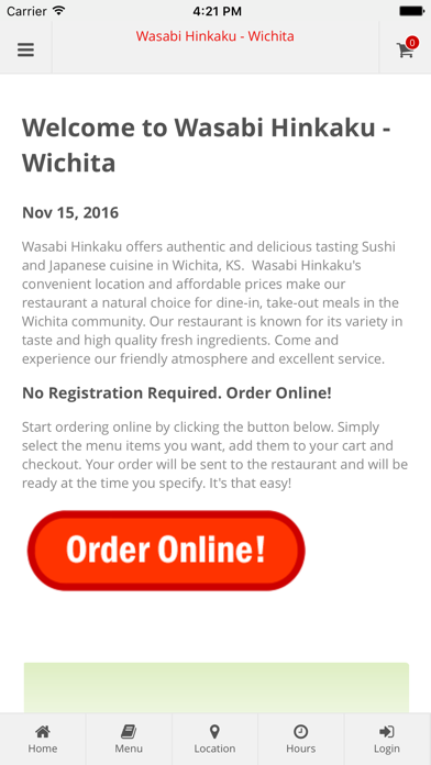 How to cancel & delete Wasabi Hinkaku - Wichita from iphone & ipad 1