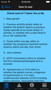 Gout Diagnosis screenshot