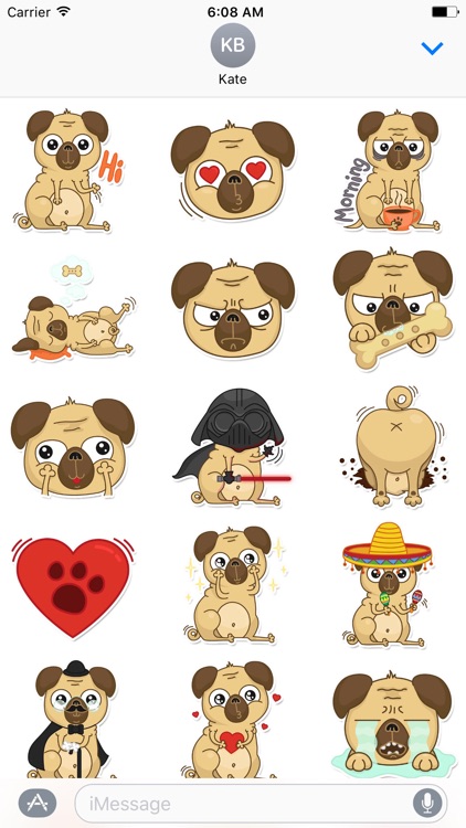 Beanie Babies - Pugsly Sticker Pack for iMessage