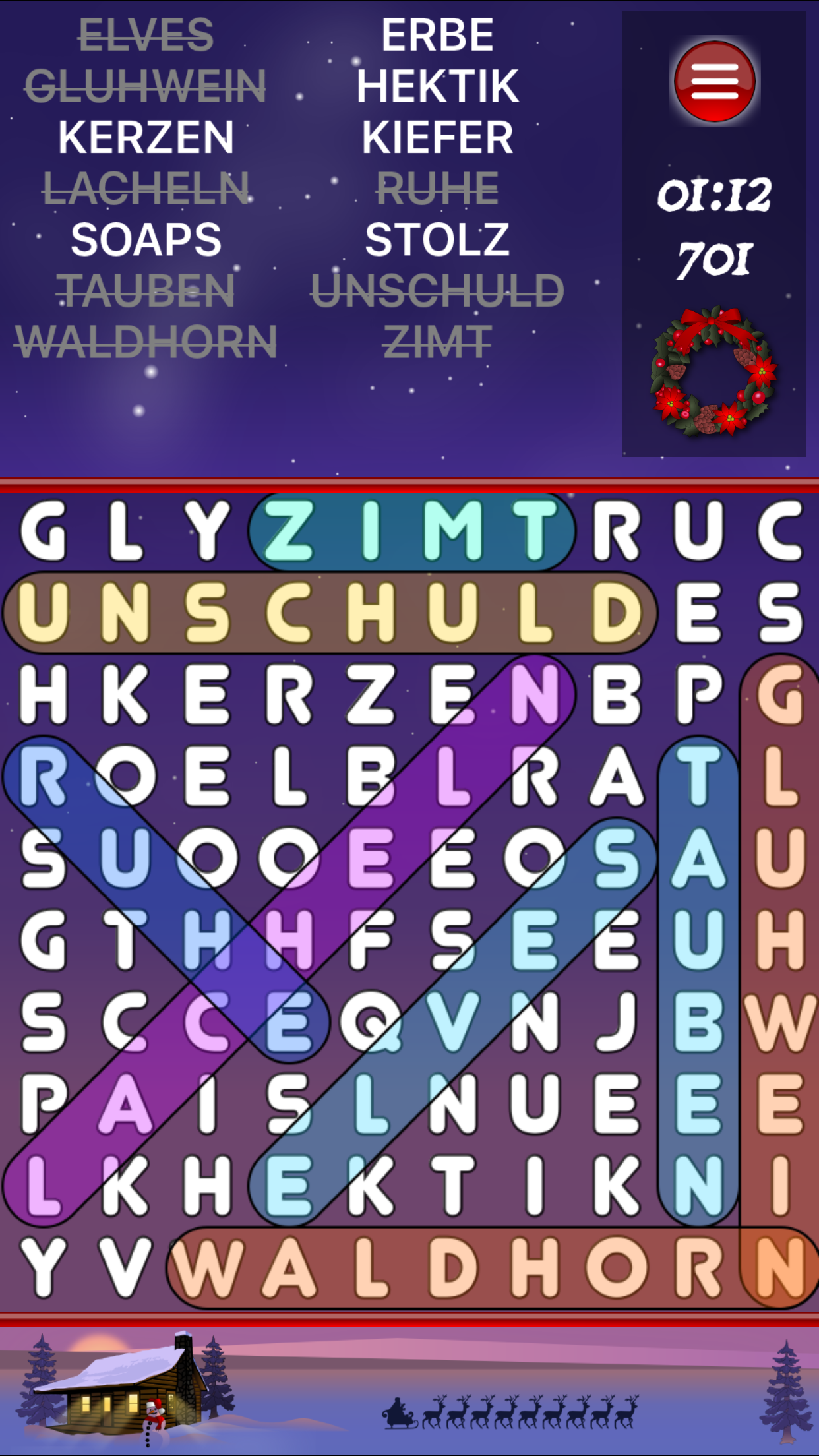 Weihnachten Wortsuche