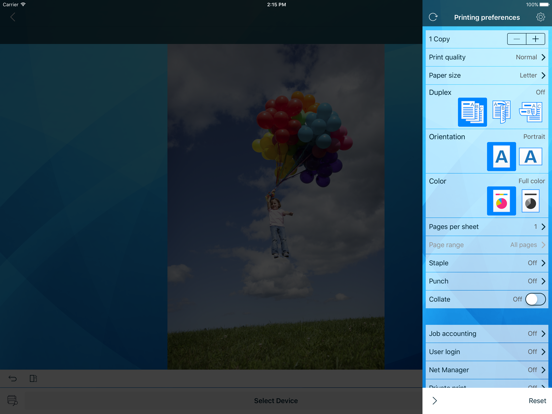 KYOCERA Print for Students iPad screenshot
