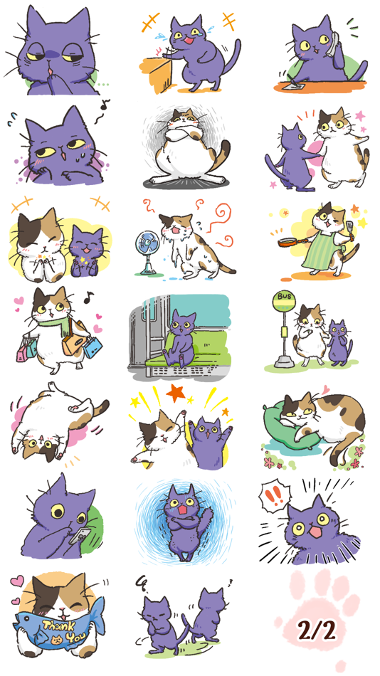 #3. Black Cat and Calico Cat (iOS) 由: Sayaka Sugiyama
