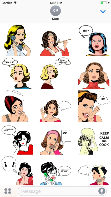 Retro Women - Animated Stickers for iMessage