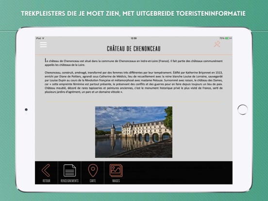 Val de Loire Visitor Guide iPad app afbeelding 3