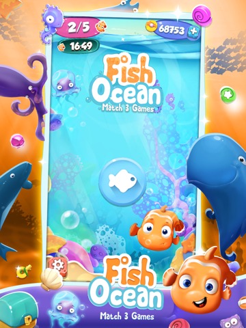 3マッチゲーム – 魚類: 夏の海の冒険と面白いバブルの物語のおすすめ画像1