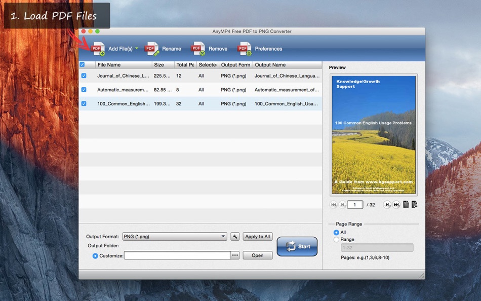 AnyMP4 Free PDF to PNG Converter for Mac OS X - 3.1.13 - (macOS)