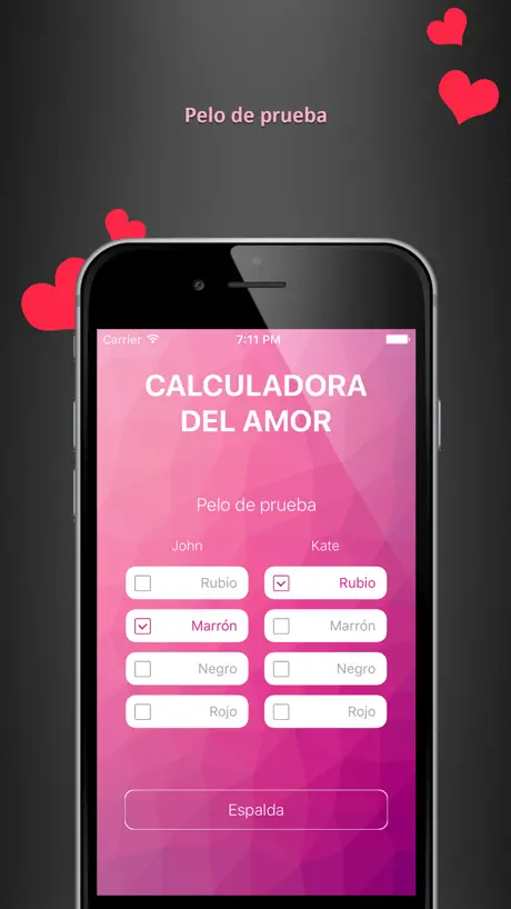 Calculador del test del amor