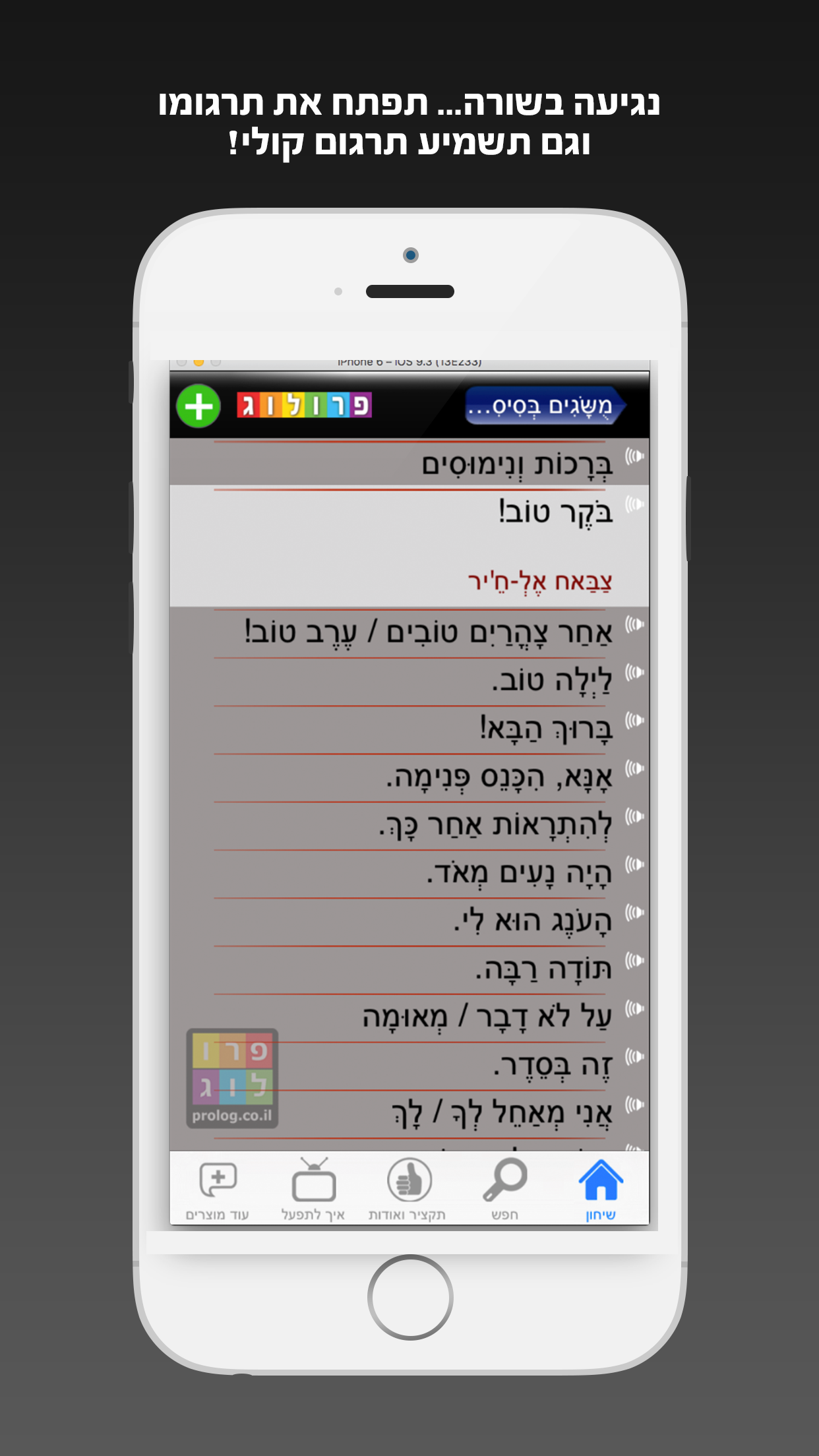 ערבית השיחון כולל קריינות ושמע מבית פרולוג