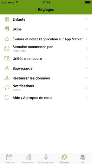 Capture d'écran de Calendrier WomanLog Bébé sur iPhone 5