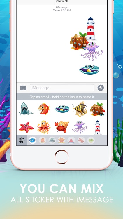 The Ocean Emoji Stickers Keyboard Themes ChatStick
