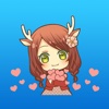 The Girl with Deer Antlers Stickers for iMessage