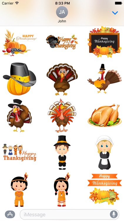 Fun Thanksgiving Stickers for iMessage
