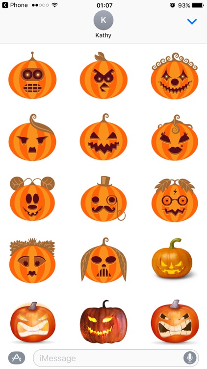 Halloween Pumpkin Emoji Stickers for Funny Text