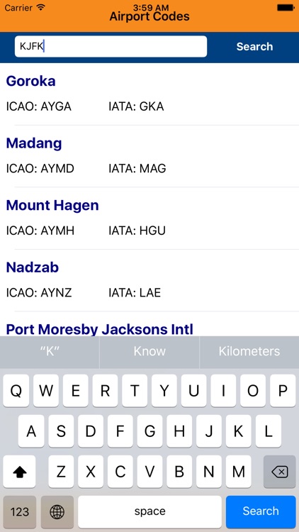 Airport ICAO/IATA Codes