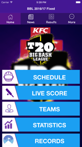 BBL T20 2016/2017 Fixtures,Schedule,Live Score screenshot