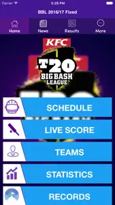 BBL T20 2016/2017 Fixtures,Schedule,Live Score screenshot #1 for iPhone