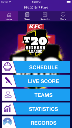 BBL T20 2016/2017 Fixtures,Schedule,Live Score screenshot 1