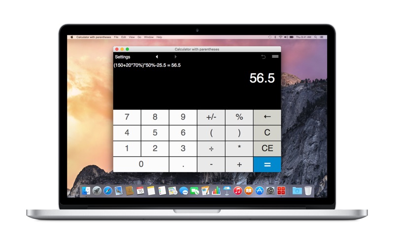 calculator with parentheses iphone screenshot 2