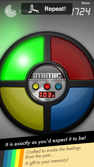 iMimic: 80's Vintage Electronic Memory Game Screenshot