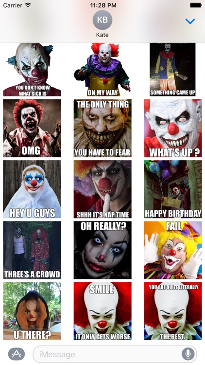 Creepy Clown - Scary Halloween Stickers