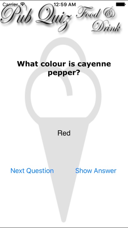 Pub Quiz Food & Drink