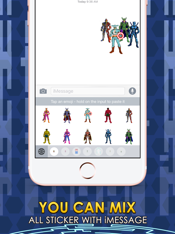 Screenshot #6 pour Superhero Emoji Stickers Keyboard Themes ChatStick